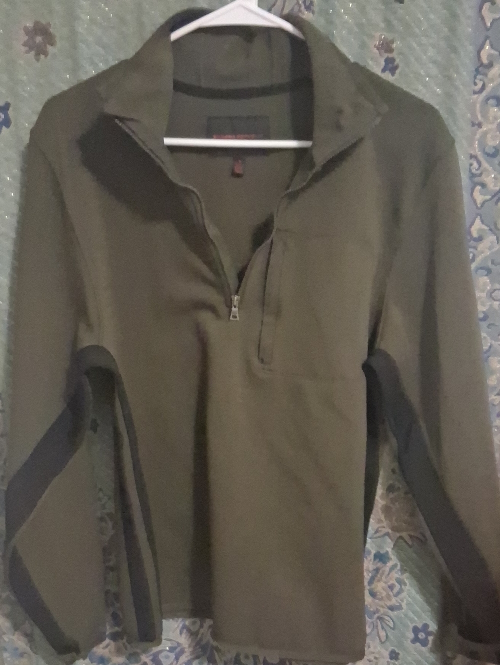 Banana Republic Olive Green Zip-Up Sweater with Dark Trim
